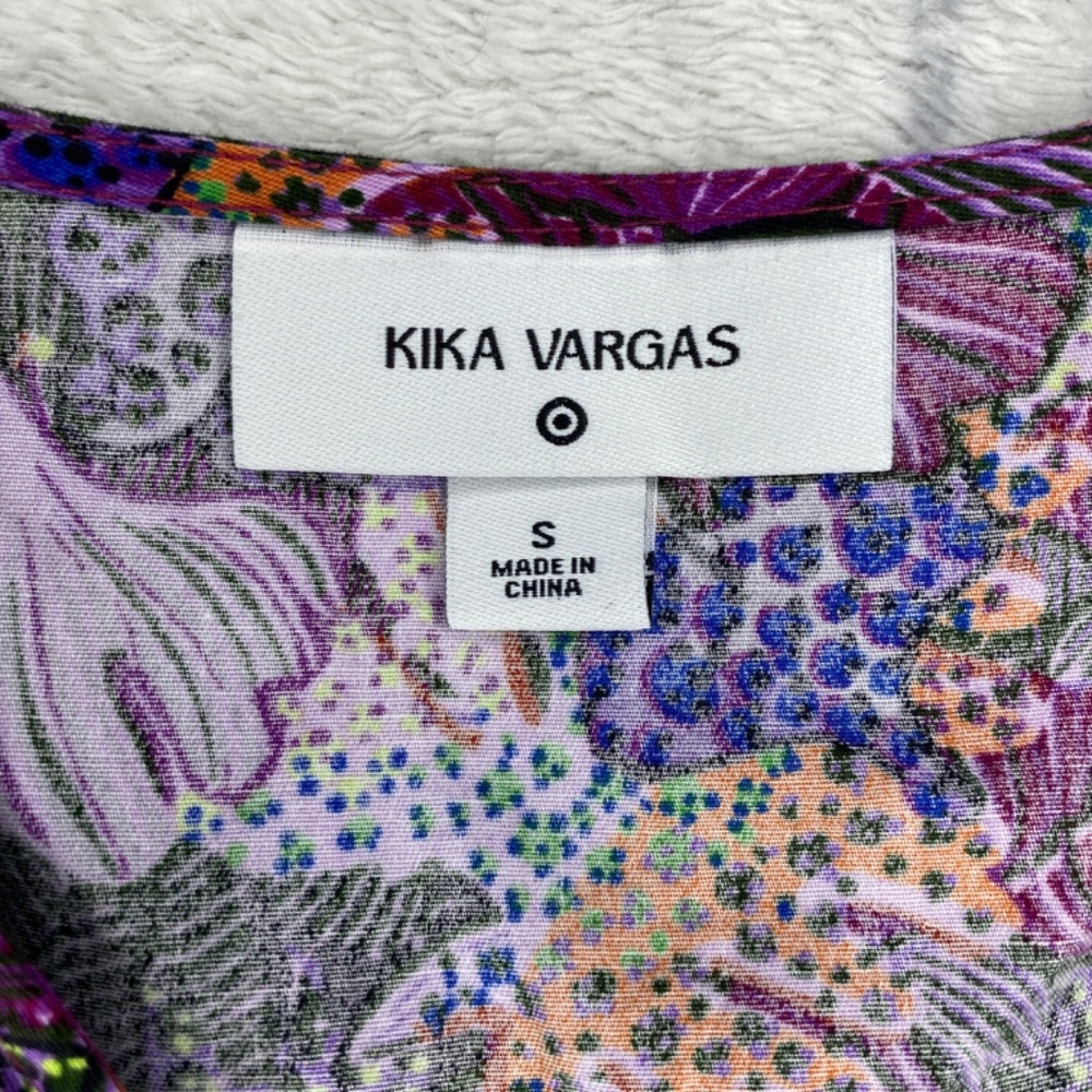 Kika Vargas x Target Coral Reef Scallop Edge Wrap Top in Purple Size S - Picture 7 of 10